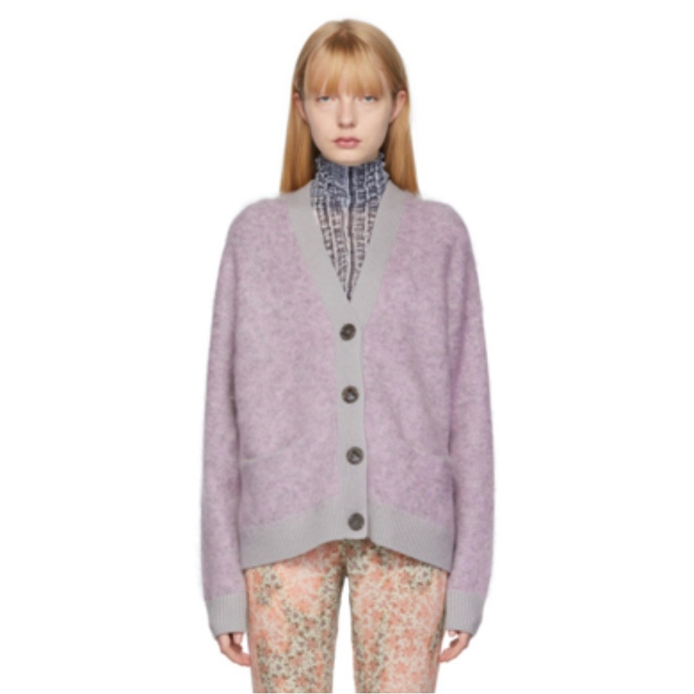 ACNE STUDIOS Mohair And Wool-blend Cardigan In Dusty Lilac size XS